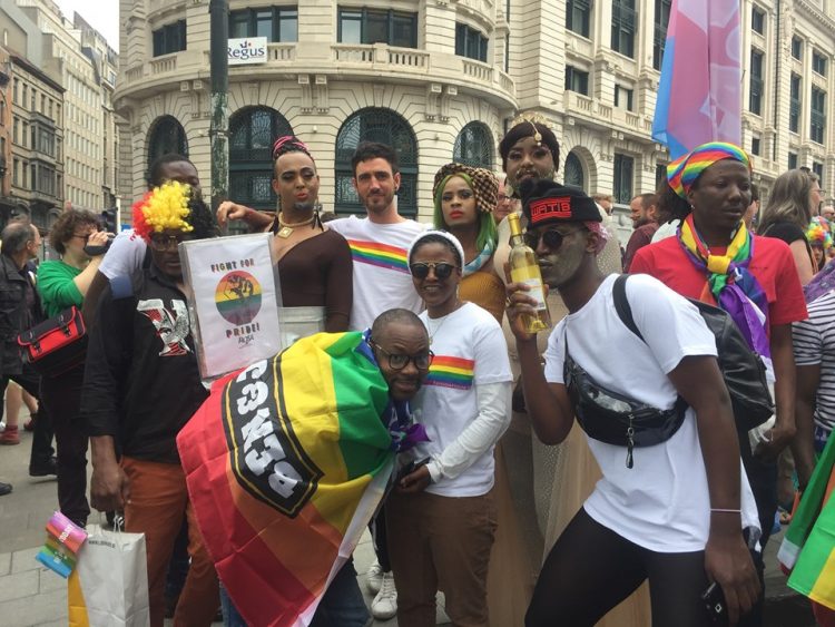 Oliviero with a group of Rainbows United in the Belgian Pride 2019